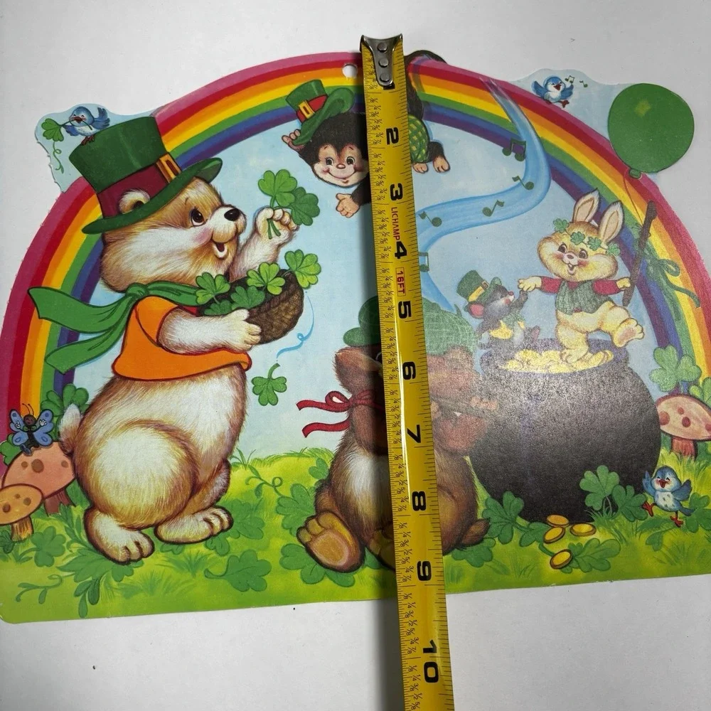 Vintage St Patrick's Day Die Cut Decorations‎ (2) Lephrechaun Teacher Vintage
